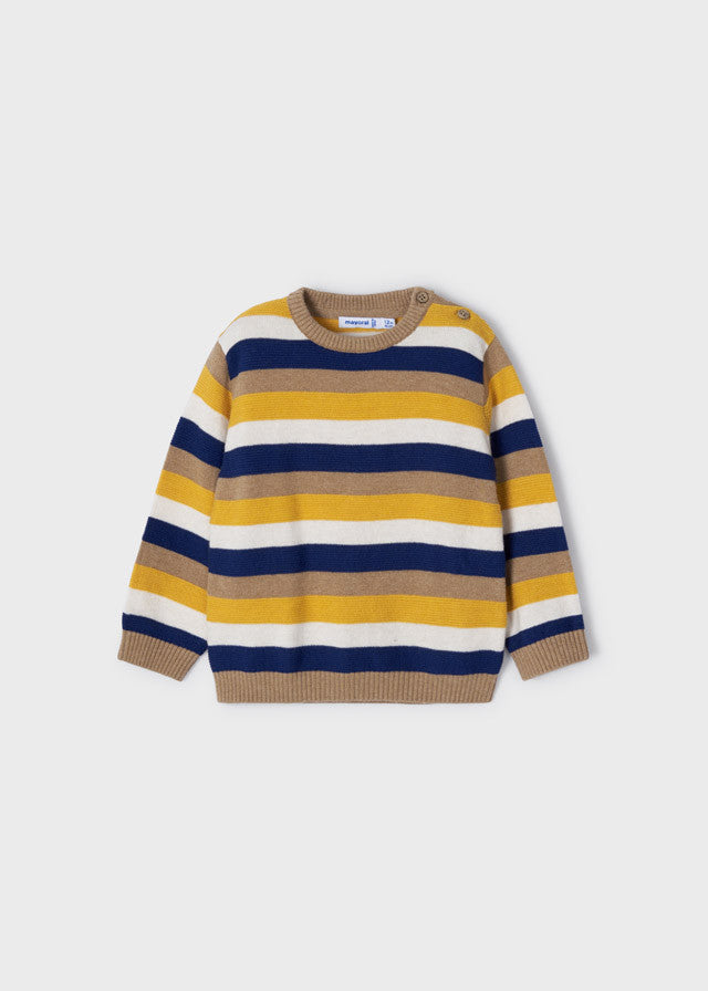 Mayoral 2303-19 Sweter w paski dla chłopca kolor kukurydza - - #tag1# - #tag2# - #tag3# - #tag4#