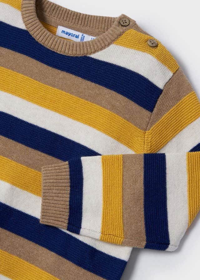 Mayoral 2303-19 Sweter w paski dla chłopca kolor kukurydza - - #tag1# - #tag2# - #tag3# - #tag4#