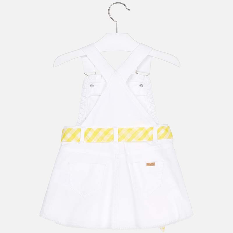 Mayoral 3906-65 Spódnica ogrodniczka z haftem biała - - #tag1# - #tag2# - #tag3# - #tag4#