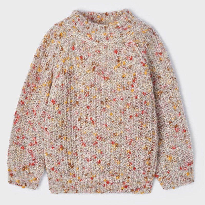 Mayoral 4307-89 Sweter dla dziewczynki kolor krem/pomarańcz -  - #tag1# - #tag2# - #tag3# - #tag4#