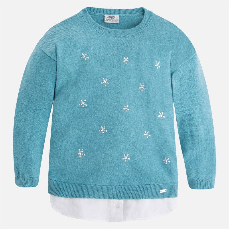 Mayoral 4325-44 Sweter trykot koszulkowy kolor Ocean - - #tag1# - #tag2# - #tag3# - #tag4#
