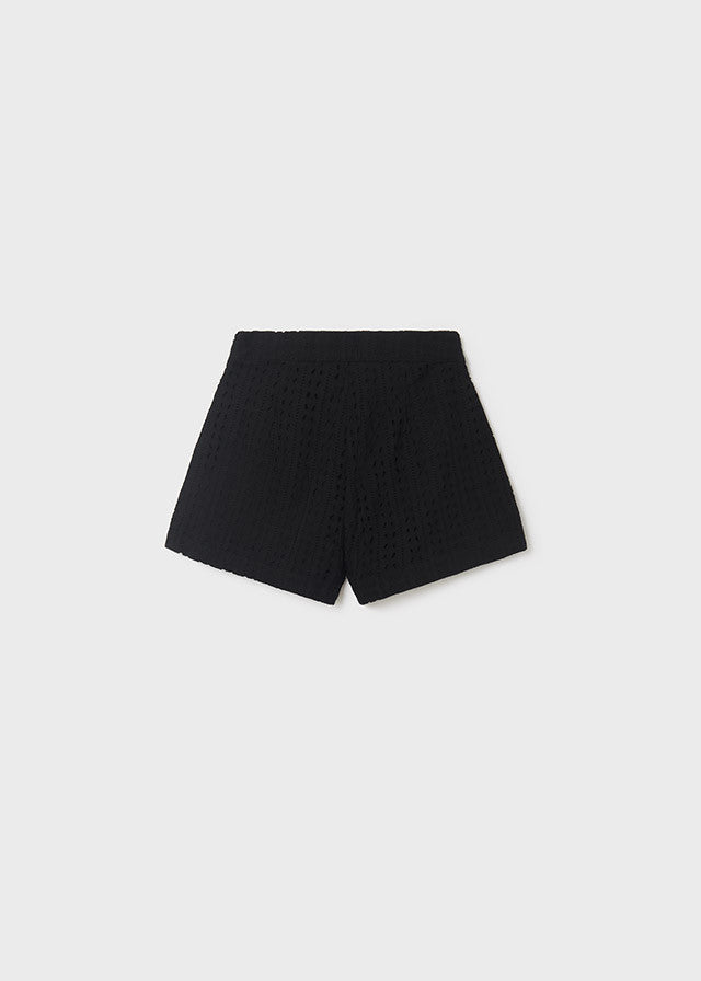 Mayoral 6237-91 Krótkie spodenki z ażurem dziewczynka kolor czarny - - #tag1# - #tag2# - #tag3# - #tag4#
