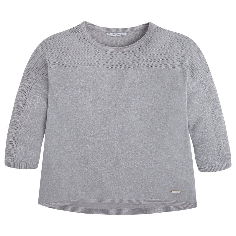 Mayoral 6310-59 Sweter trykot ażurowy kolor Posrebrzan - - #tag1# - #tag2# - #tag3# - #tag4#