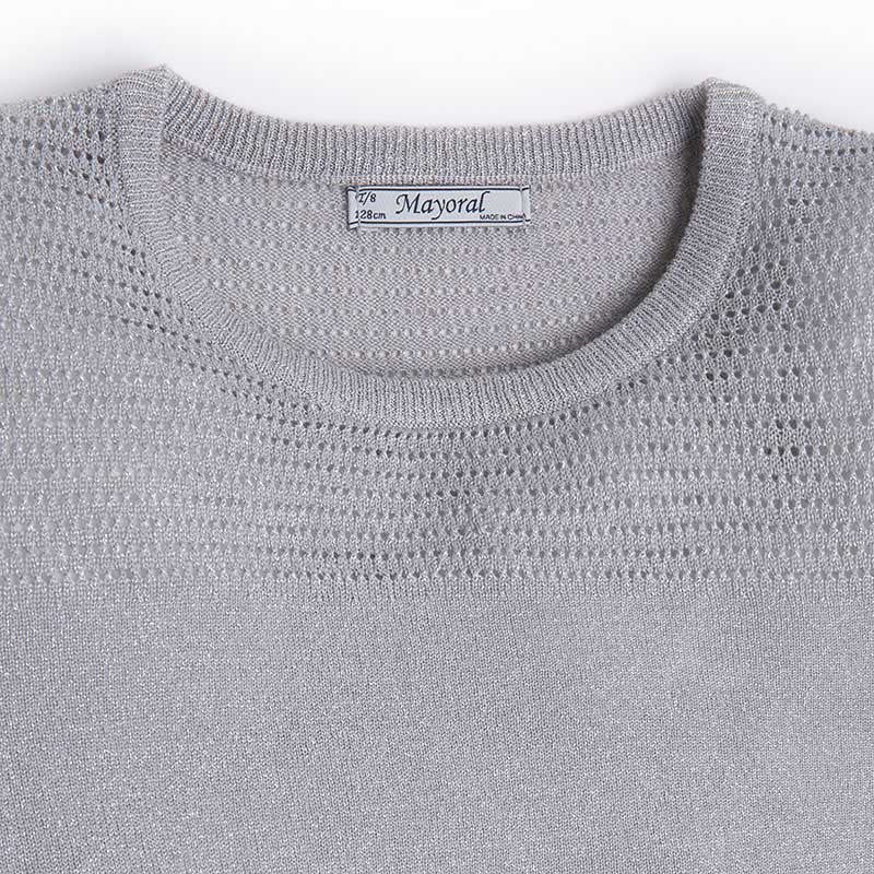 Mayoral 6310-59 Sweter trykot ażurowy kolor Posrebrzan - - #tag1# - #tag2# - #tag3# - #tag4#