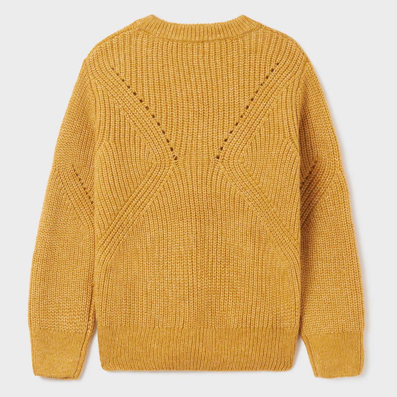 Mayoral 7368-49 Sweter z frędzlami dziewczęcy kolor musztarda - - #tag1# - #tag2# - #tag3# - #tag4#