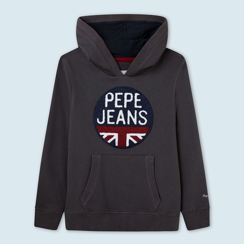 Pepe Jeans Bluza z kapturem ALEXANDER junior chłopak PB581258-984 GUNPOWDER - - #tag1# - #tag2# - #tag3# - #tag4#