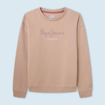 Pepe Jeans Bluza z logo WINTER ROSE junior dziewczyna PG581137-305 SOFT PINK - - #tag1# - #tag2# - #tag3# - #tag4#