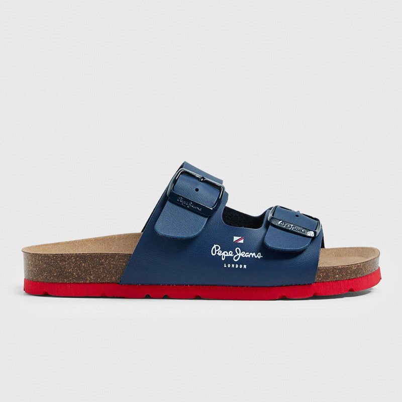 Pepe Jeans Klapki BIO CORP BOY junior boy PBS90051-595 NAVY - - #tag1# - #tag2# - #tag3# - #tag4#