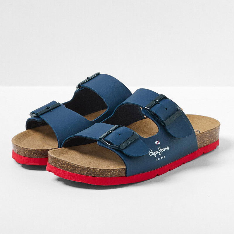 Pepe Jeans Klapki BIO CORP BOY junior boy PBS90051-595 NAVY - - #tag1# - #tag2# - #tag3# - #tag4#