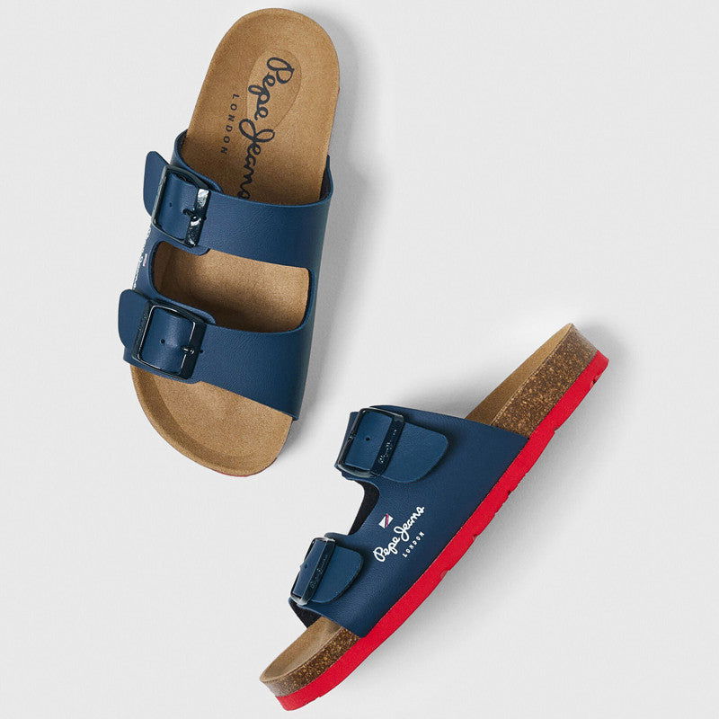 Pepe Jeans Klapki BIO CORP BOY junior boy PBS90051-595 NAVY - - #tag1# - #tag2# - #tag3# - #tag4#