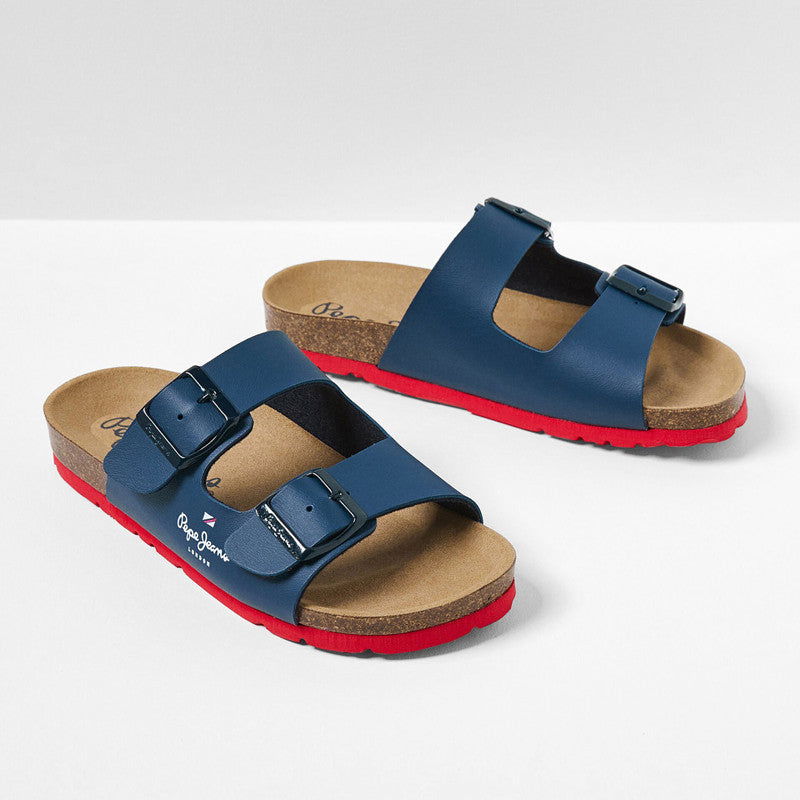Pepe Jeans Klapki BIO CORP BOY junior boy PBS90051-595 NAVY - - #tag1# - #tag2# - #tag3# - #tag4#