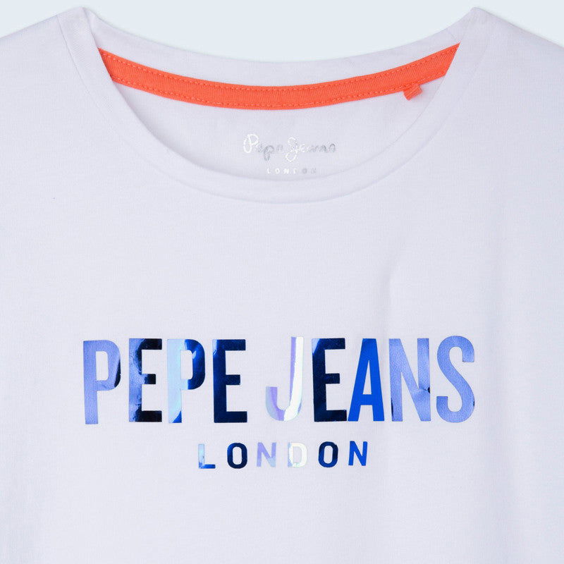 Pepe Jeans Koszulka HOLLY junior dziewczyna PG502850-800 biały -  - #tag1# - #tag2# - #tag3# - #tag4#