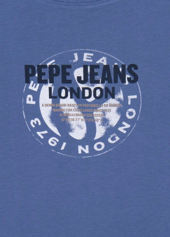 Pepe Jeans PB503524-489 Koszulka BROOKLYN chłopak kolor niebieski - - #tag1# - #tag2# - #tag3# - #tag4#