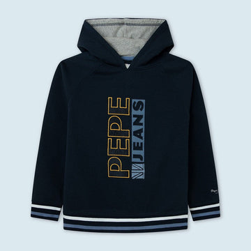 Pepe Jeans bluza z kapturem i haftowanymi literami JOHNNY junior chłopak PB581362-594 DULWICH - - #tag1# - #tag2# - #tag3# - #tag4#