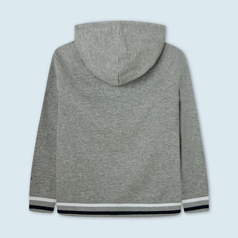Pepe Jeans bluza z kapturem i haftowanymi literami JOHNNY junior chłopak PB581362-933 GREY MARL - - #tag1# - #tag2# - #tag3# - #tag4#