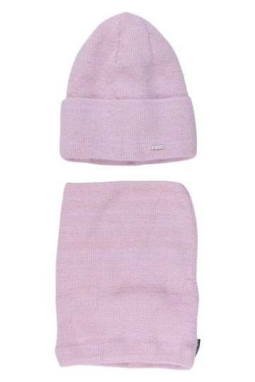 Komplet czapka i komin dziewczęcy różowy Grans B388-P-221025