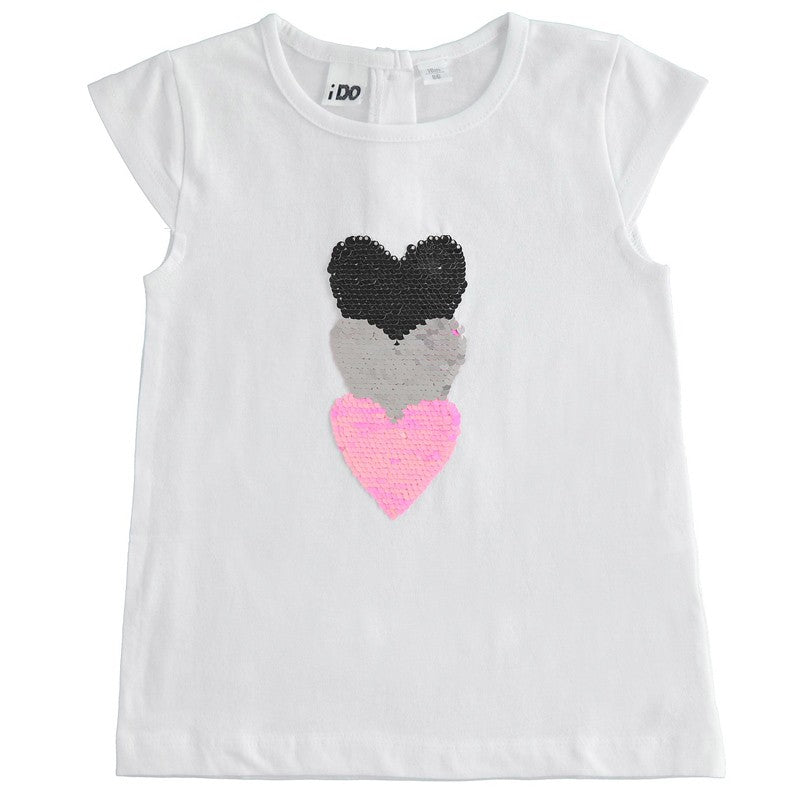 iDO 44748 Koszulka z krótkim rękawem dla dziewczynki kolor biały -  - #tag1# - #tag2# - #tag3# - #tag4#
