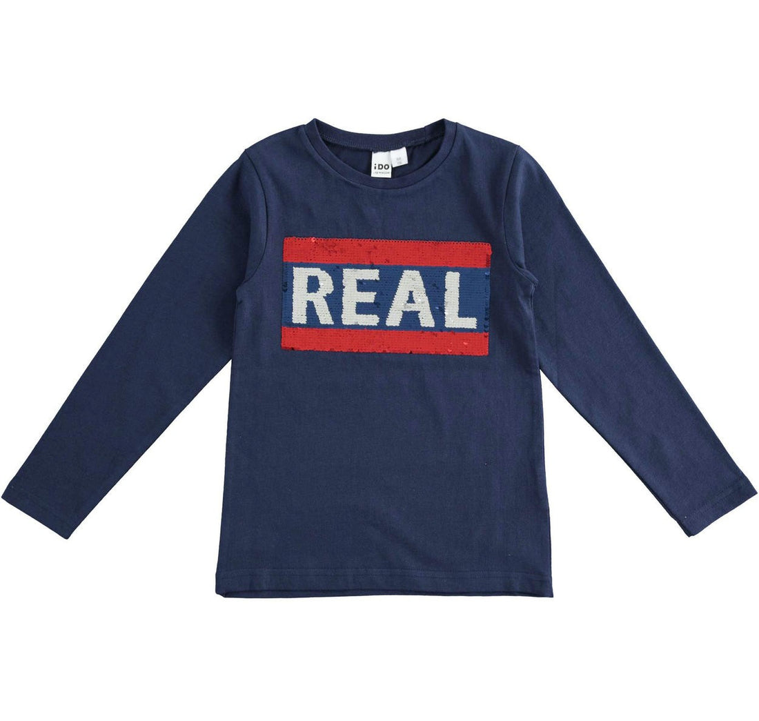 iDO T-shirt z długim rękawem dla dziewczynek K922-3854 granat -  - #tag1# - #tag2# - #tag3# - #tag4#