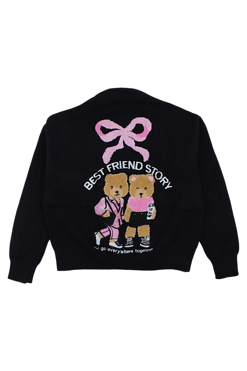 Sweter 2 misie dziewczęcy czarny BBW MY-2014-121025