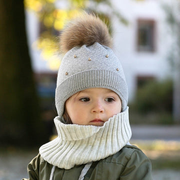 Pupill czapka dziewczęca ELIN kolor popiel