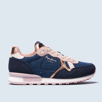 Pepe Jeans Sneakersy BRITT DENIM junior Girls PGS30504-595 NAVY