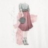 Koszulka z długim rękawem dla dziewczyn Mayoral 7062-27 krem/fiolet