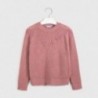 Sweter z haftem dziewczęcy Mayoral 7326-95 Różowy