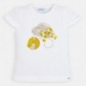 Koszulka bawełniana dla dziewczynki Mayoral 3001-69 biała/ żółta