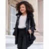 Płaszcz elegancki z cekinami dziewczęcy Abel & Lula 5827-58 Czarny