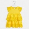 Sukienka z haftem dla dziewczynki Mayoral 3947-76 Żółty