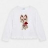 Sweter z haftem dziewczęcy Mayoral 3319-43 Biały