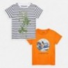Komplet 2 koszulek dla chłopca Mayoral 3065-65 Pomarańcz neon