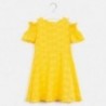 Sukienka z perforacją dziewczęca Mayoral 6983-78 Żółty