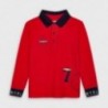 Koszulka polo z długim rękawem dla chłopców Mayoral 4135-34 czerwona
