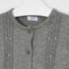 Sweterek z falbanką dziewczęcy Mayoral 4350-19 Szary
