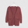 Sweter trykotowy z kieszeniami dziewczęcy Mayoral 7335-26 Różowy