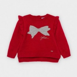 Sweter z falbankami dla dziewczynki Mayoral 2357-91 Czerwony