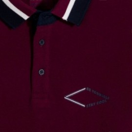 Koszulka polo z nadrukiem chłopięca Mayoral 7123-93 kolor bordowa