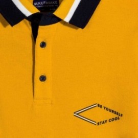 Koszulka polo z nadrukiem chłopięca Mayoral 7123-94 kolor żółty