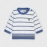 Sweterek w paski chłopięcy Mayoral 2339-51 biały/niebieski