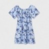 Sukienka z nadrukiem dziewczęca Mayoral 6922-96 Błękitny