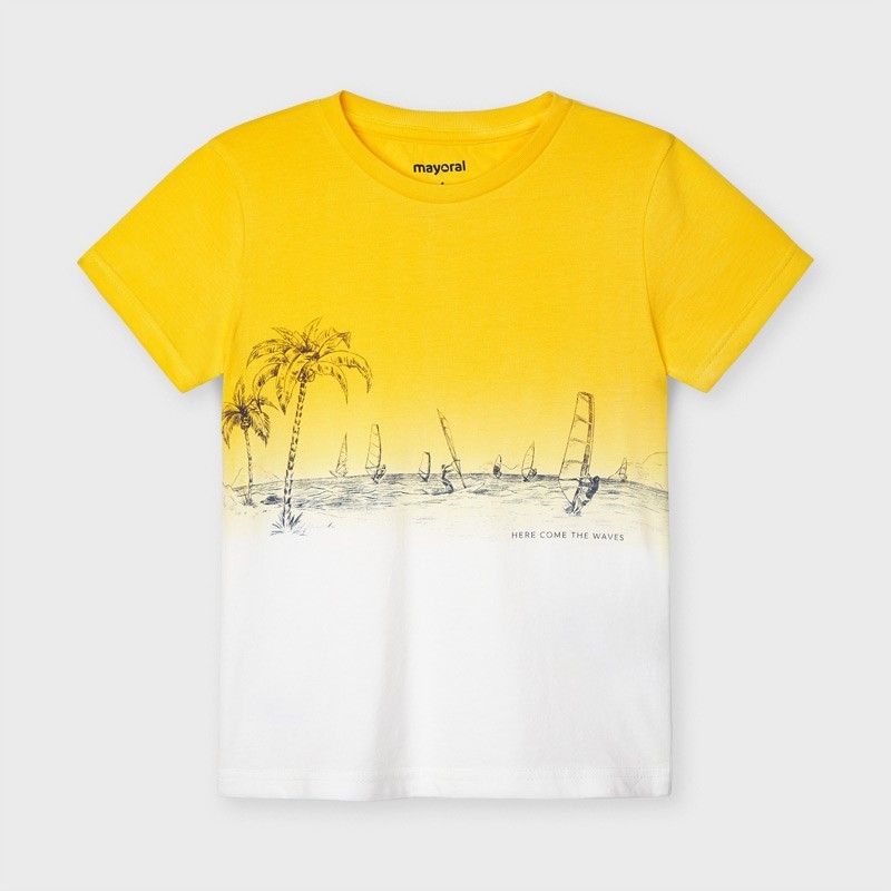 Koszulka z krótkim rękawkiem chłopięca Mayoral 3035-62 żółta