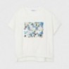 Koszulka z cekinami dla dziewczynki Mayoral 6001-65 Biała/niebieska