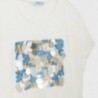 Koszulka z cekinami dla dziewczynki Mayoral 6001-65 Biała/niebieska