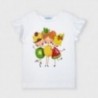 Koszulka z nadrukiem dla dziewczynek Mayoral 3019-25 Biała