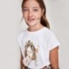 Koszulka z krótkim rękawem dziewczęca Mayoral 6014-76 Krem