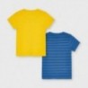 Komplet koszulek z krótkim rękawkiem chłopięcy Mayoral 3045-81 żółty/niebieski