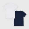 Komplet koszulek z krótkim rękawkiem dla chłopców Mayoral 3033-71 biały/granat