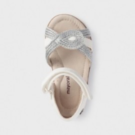 Sandały dla dziewczynki Mayoral 41264-20 białe/srebrne