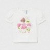 Koszulka z nadrukiem dla dziewczynek Mayoral 1077-47 biała/Róż